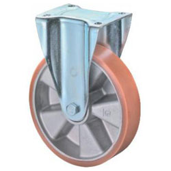 Heavy-duty fixed castor - polyurethane wheel - wheel Ã˜ 100 to 200 mm - height 137 to 255 mm - load capacity 280 to 600 kg