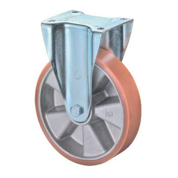 Kraftig fast hjul - polyuretanhjul - hjul ˜ 100 til 200 mm - høyde 137 til 255 mm - lastekapasitet 280 til 600 kg