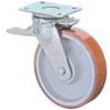 Roulette pivotante très résistante avec double frein - roue en polyuréthane - Ø de la roue 100 à 300 mm - hauteur totale 150 à 365 mm - capacité de charge 295 à 2000 kg