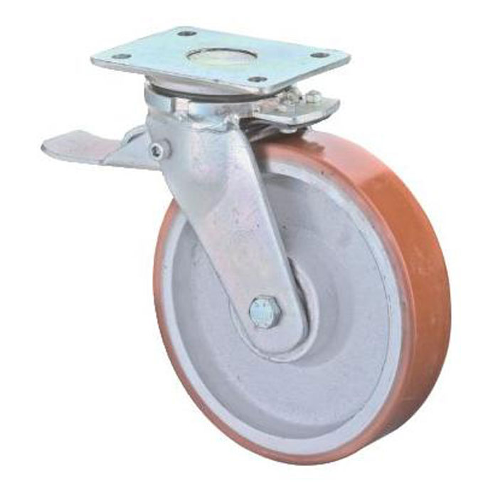 Zestaw kołowy skrętny do dużych obciążeń - koło poliuretanowe - Ř koła 100 do 300 mm - wysokość 150 do 365 mm - nośność 295 do 2000 kg
