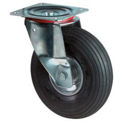 Swivel castor - pneumatic wheel - roller bearings - wheel Ã˜ 200 to 400 mm - height 235 to 458 mm - load capacity 75 to 250 kg