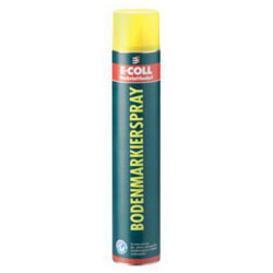E-COLL Spray per la marcatura dei pavimenti - ugello a spruzzo sopraelevato (180簞) - giallo/bianco - 750ml - confezione da 6 - prezzo per confezione