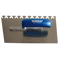 "Clever" smoothing trowel - serrated - stainless steel - blade length 280 mm - blade width 130 mm - wooden handle