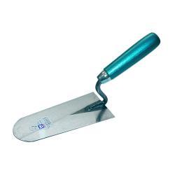 Belgian cleaning trowel - round at the front - ground steel - blade length 200 mm - hardwood handle