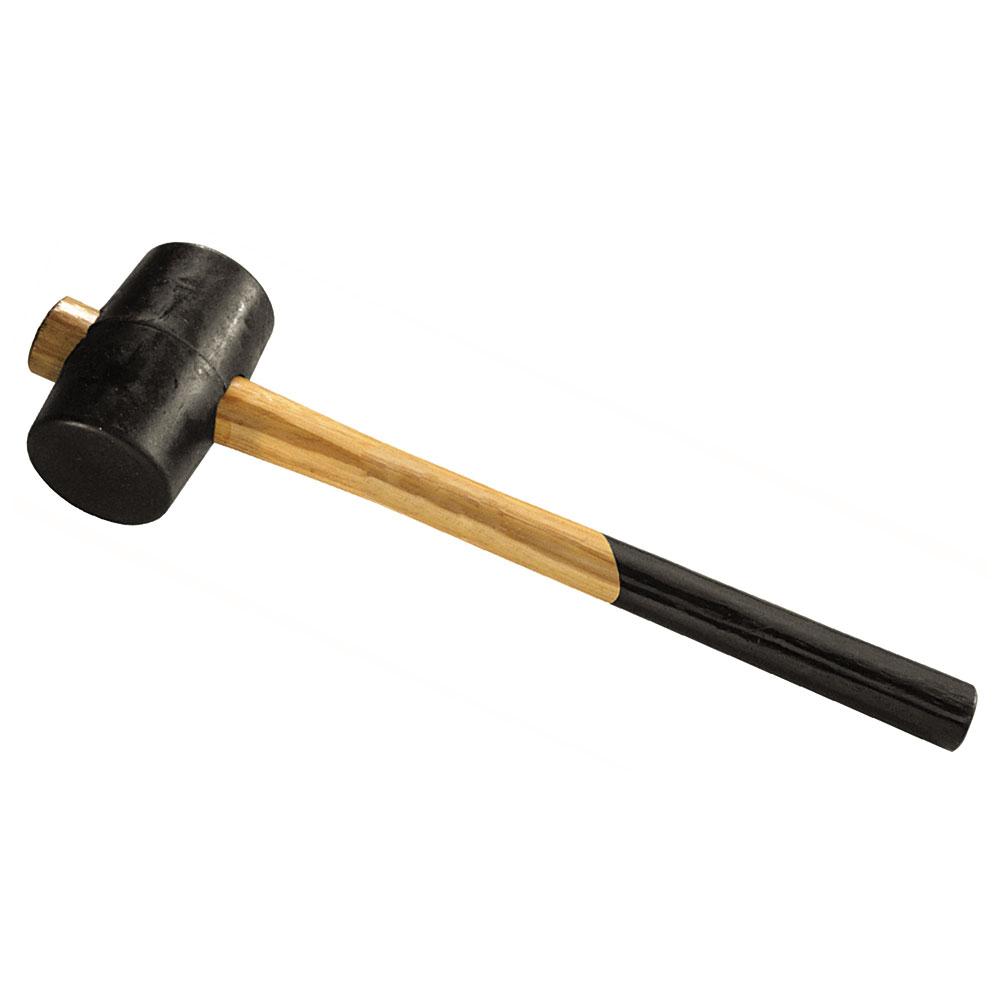 Rubber mallet - hard rubber compound - diameter 54 mm to 90 mm - hardwood handle