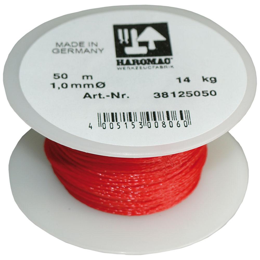 Cordon de maçonnerie sur distributeur plastique - polypropylène - longueur 20 m et 50 m - épaisseur 1,0 mm - rouge