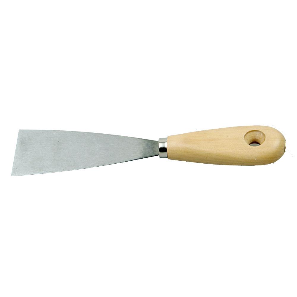 Painter's spatula - flexible steel sheet - length 220 to 252 mm - wooden handle