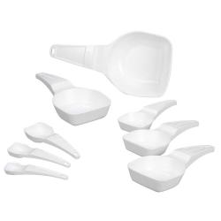 Dosing spoon - PS - white - with wiper edge - for single use - content 0.5 ml to 50 ml - bulk pack or sterilized and individually packed - unit 100 pieces - price per unit