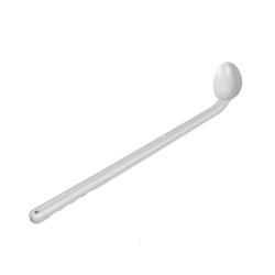 Curved sample spoon - long handle - disposable - bio-PE - white - individually packed and optionally sterilized - 10 units - price per unit
