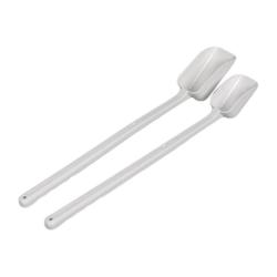 Sample scoop - long handle - PS - white - content 50 ml or 100 ml - individually packed and optionally sterilized - 10 units - price per unit