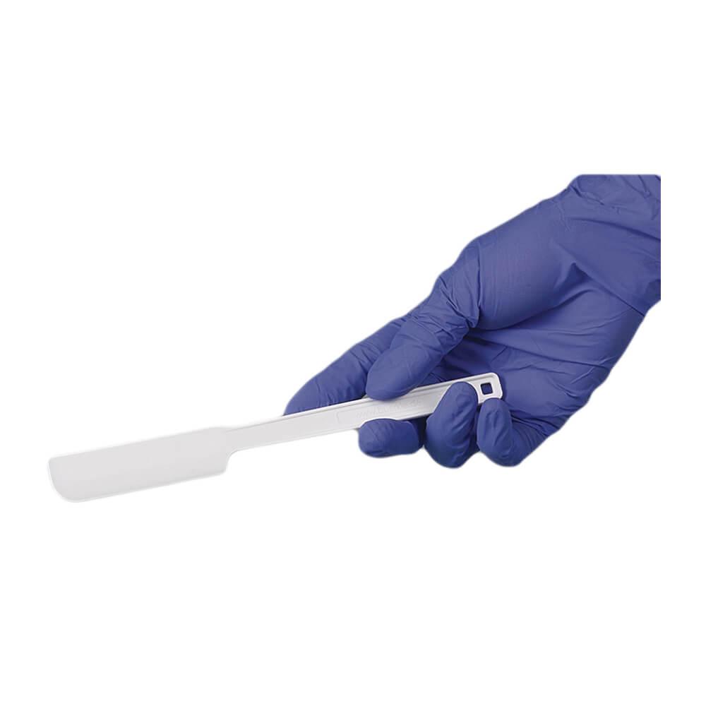 Probenspachtel - Bio-PE - weiß - Länge 192 mm - Breite 20 mm - Großpackung oder einzeln verpackt und sterilisiert - VE 100 Stück - Preis per VE