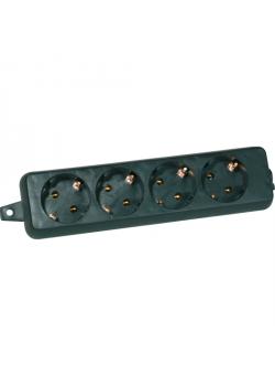 4x shockproof power strip - rated voltage 250 V - Nominal current 16 A - IP 20 - without cable