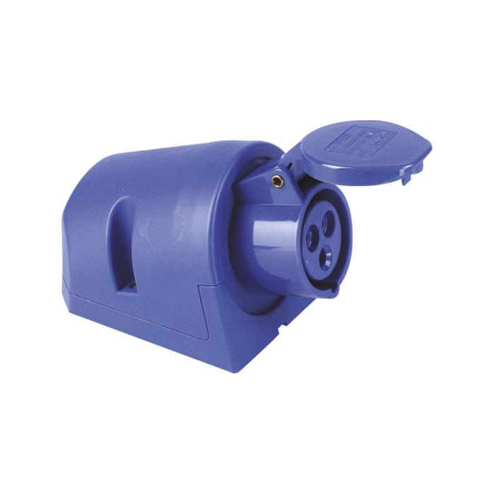 SIROX® CEE-Wanddose - 3-polig - Nennspannung 230 V - Nennstrom 16 bzw. 32 A - Schutzart IP 44 - blau