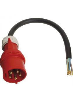 connecteur CEE plomb - 5 pôles - Tension 400 V - Courant nominal 16-125 A - section de câble 5 G 2,5 mm² à 5 G 35,0 mm - Longueur 0,5 m