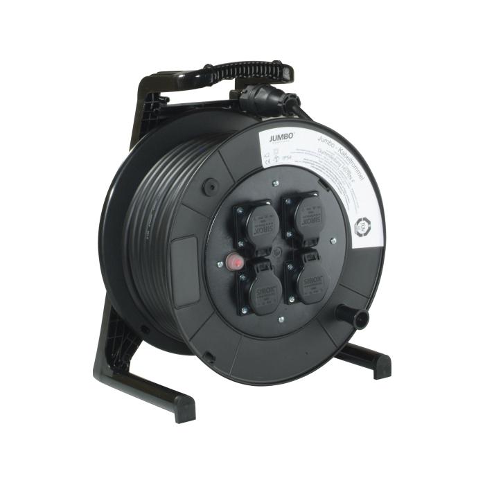 JUMBO® L Cable drum with 4 sockets and rubber cable - Voltage 230 V - Rated current 16 A