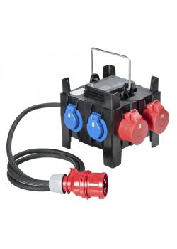 Small Plastic distributor "Kappel" - with 3 or 5 230 V sockets - with and without RCDs