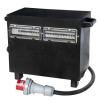 Solid rubber small distributor "Gelnhausen" - with 5 or 12 sockets 230 V - FI switch 63 A, 4-pole