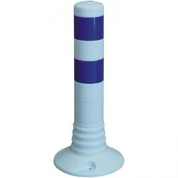 Bollards - Ø 80 - 450 mm de hauteur - flexibles - PUR Matériau - blanc / bleu couleur