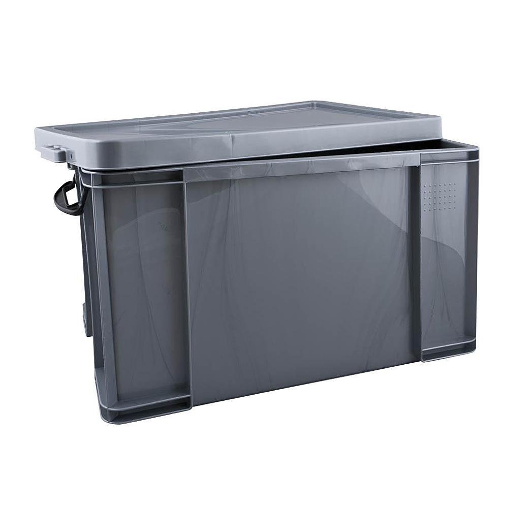 Storage box - with cover - volume 9-84 l - plastic - gray