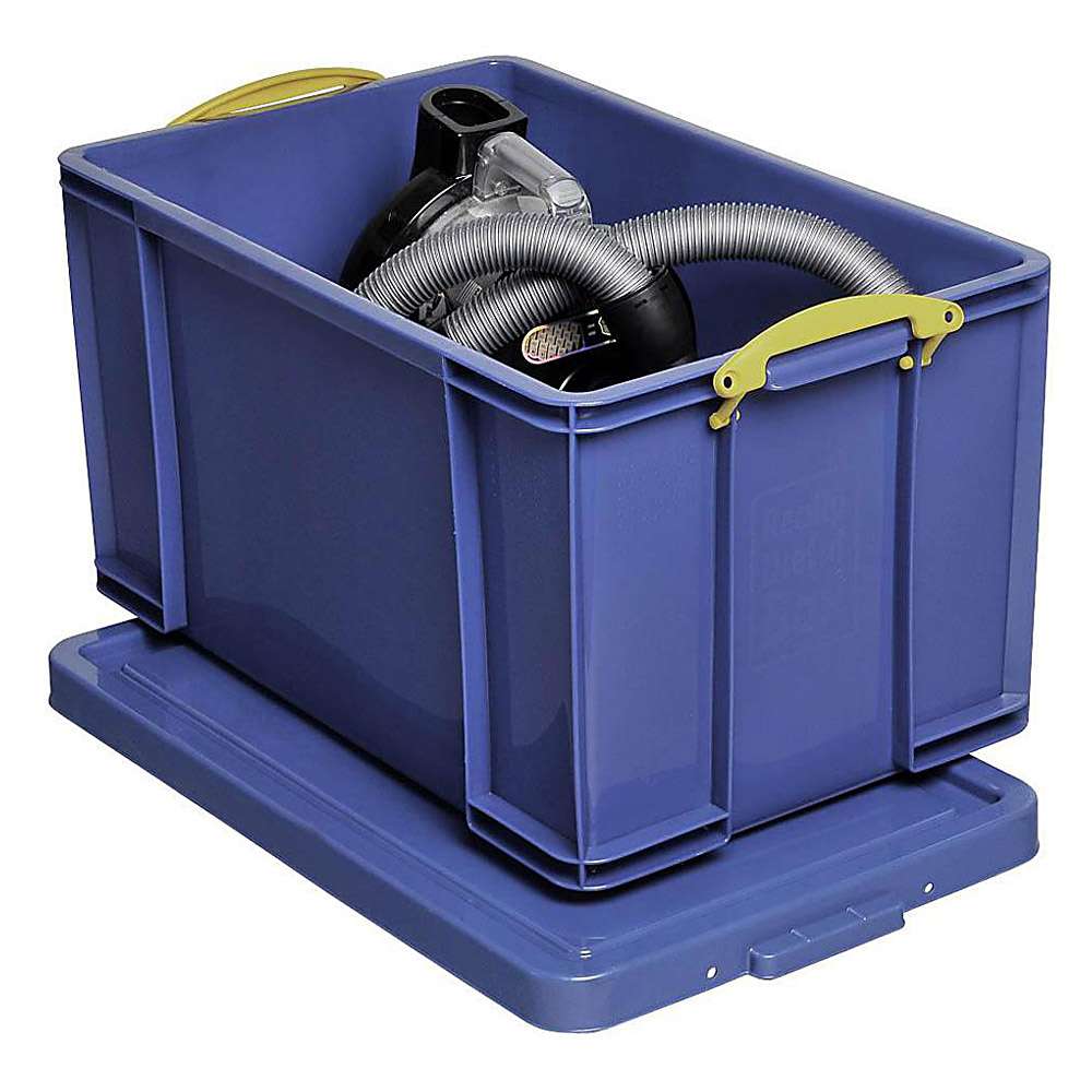 Förvaringslådor - med lock - volym 9-84 l - plast - blå