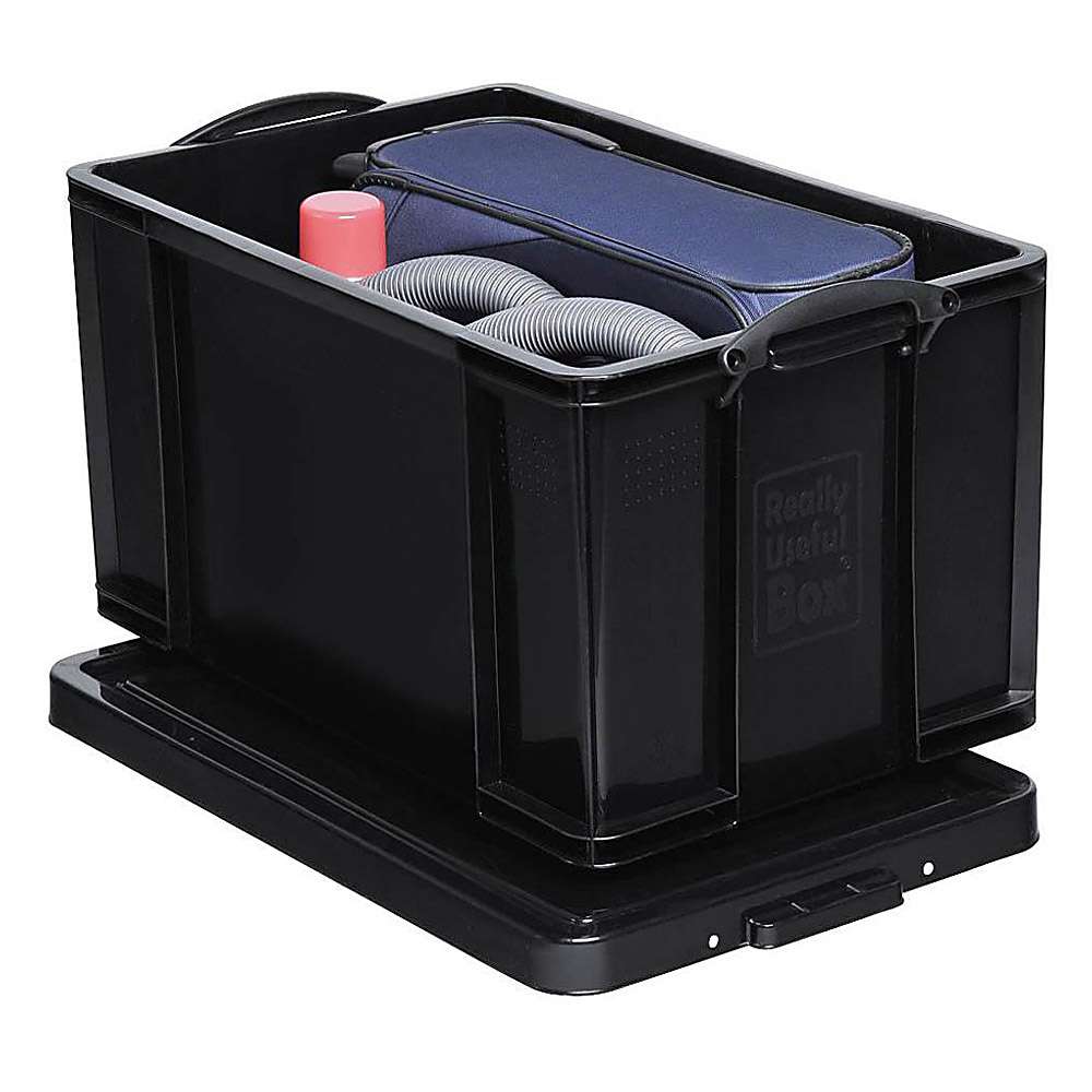 Storage box - with cover - volume 9-84 l - plastic - black