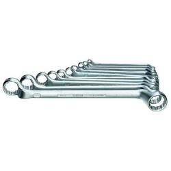Double ring spanner set - 10 pieces - deep cranked - UD profile - 6 to 27 mm