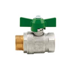 Ball valve - full port, DVGW compliant - thread size (AG/IG) 1/4'' to 1'' - with T-handle