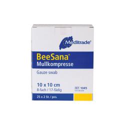 sideharsopakkaus - BeeSana® - yksinkertaisesti steriili - koko 10 x 10 cm - EN 14079 mukainen