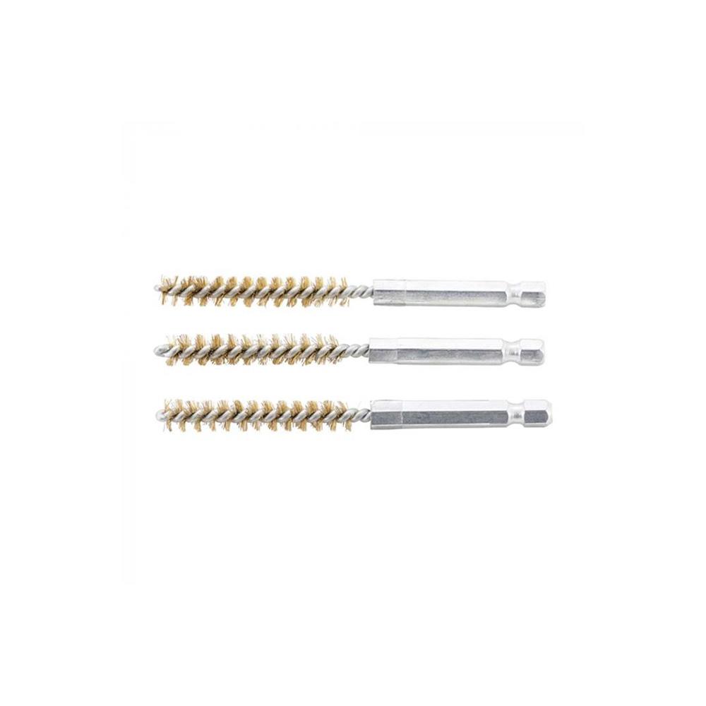 Brass brush - size 8 to 19 mm - drive external hexagon 6,3 mm (1/4'') - brush set 3 pieces - price per VE