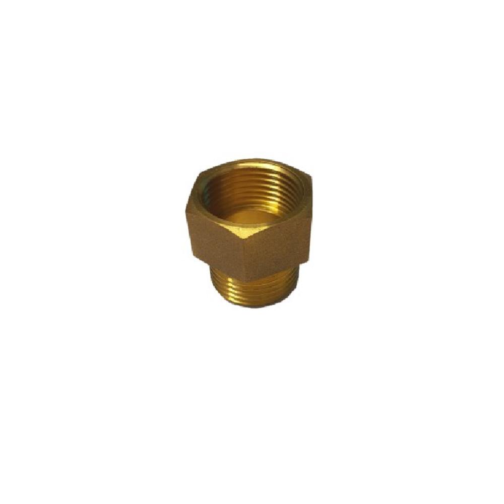Socket nipple - brass - flat sealing on both sides - male 3/4 to 1'' - female 3/4 to 1''