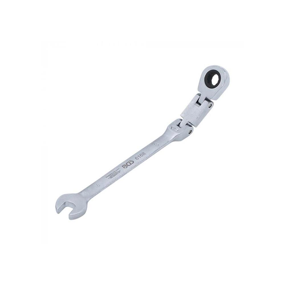 Double-jointed ratchet ring open-end wrench - can be angled - width across flats 8 to 19 mm