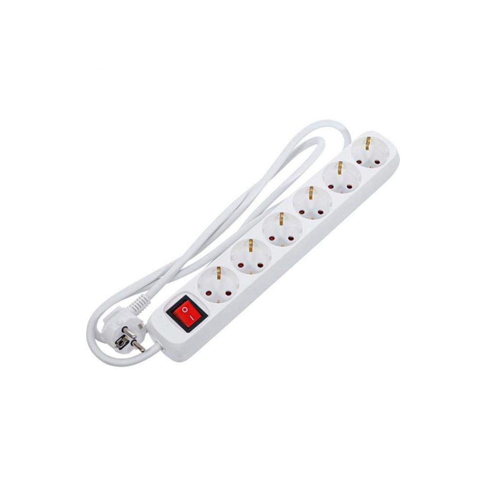 Power strip - 3- or 6-way - with switch - cable length 1.4 m - protection class IP 20