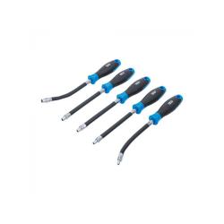 Screwdriver set with round handle - with flexible blade - E profile - 5 pcs.