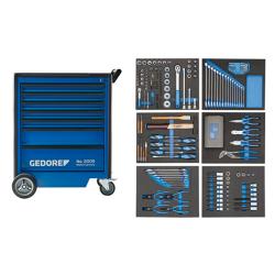 Gedore tool trolley - with 7 drawers - with 190-piece assortment