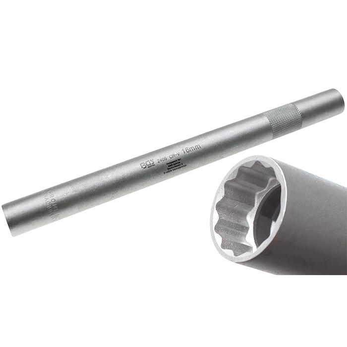 Tändstiftshylsa - med låsfjäder - 14-18 mm - 3/8" - längd 250 mm