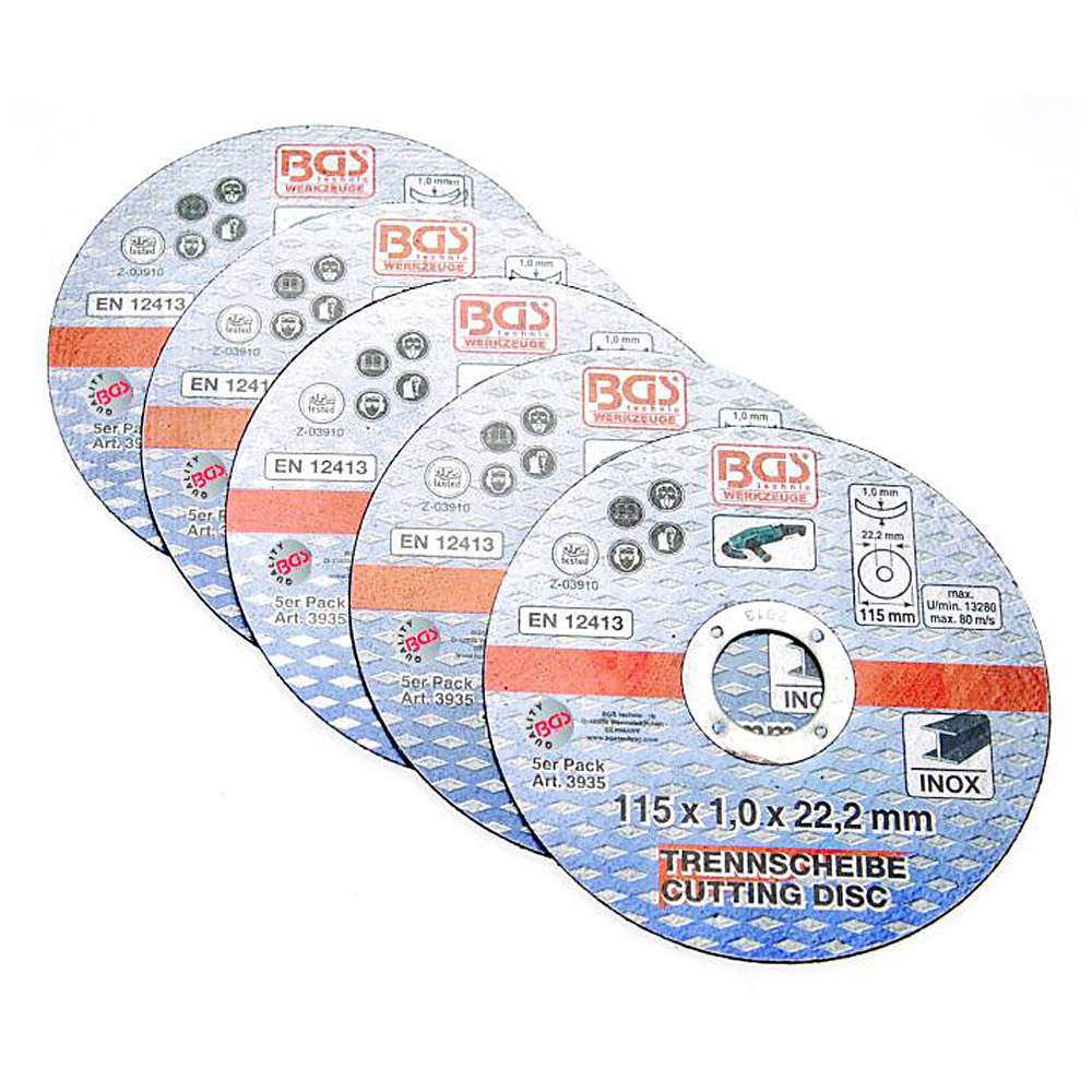 Cutting disc for stainless steel - Set of 5 - recording 22.2 mm