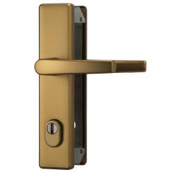 Restposten - Tür Schutzbeschlag - Modell HLZS814 / KLZS714 - Klasse ES1 - DIN-rechts und DIN-links - Modell HLZS814 F4 b.Dr. EK - SL 8 - Ausführung Beidseitg Drücker - Farbe F4 (bronze)