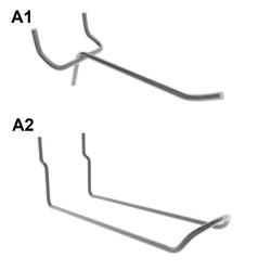 Accessory for perforated walls - double hook - galvanized - 4x 100 mm - 4x 150 mm - pack of 8 pcs. - Price per pack