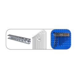 Accessory for perforated walls - rail - galvanized - with 10 holes for tools