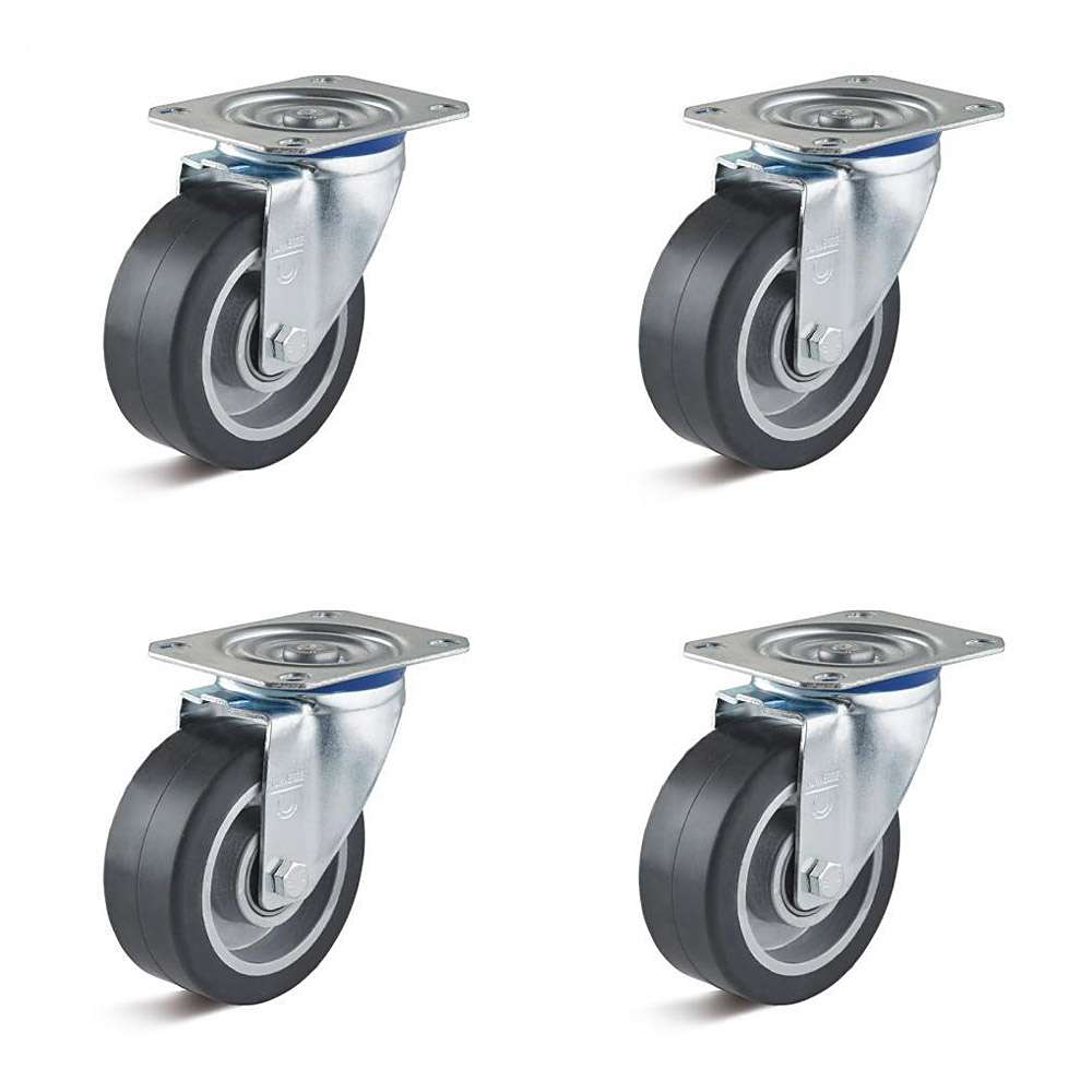 Heavy duty castors - load capacity from 360 to 540 Kg - Set of 4 caster wheel without brakes