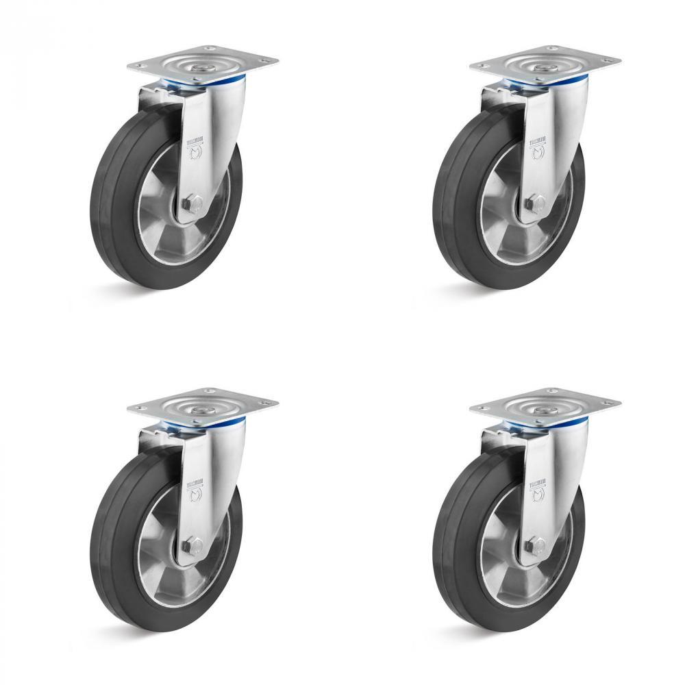 Heavy duty castors - carrying capacity 600 up to 1200 kg - Set of 4 castors without brakes