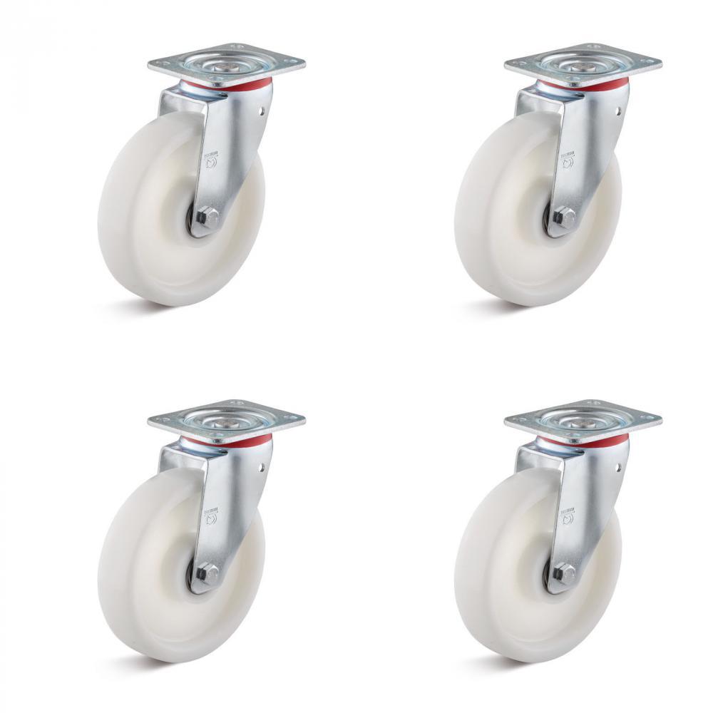Heavy duty castors - carrying capacity 600 up to 1500 kg - Set of 4 caster wheel without brakes