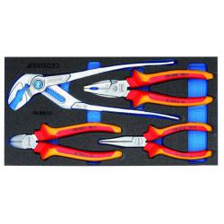 VDE pliers assortment - in check-tool module - 4-part