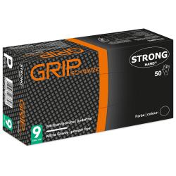 Grepp - STRONGHAND® - Handske - Nitril - Svart - Pulverfri - Diamantmönster - Tjocklek 0,15 mm - Kat.3 Storlek 7(S) till 11(XXL)