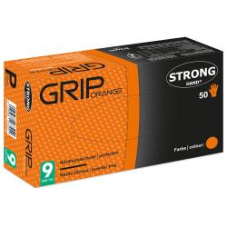 Grip - STRONGHAND® GLOVES - Orange - Powder-free - Diamond pattern - Cat. 3 - Sizes 7(S) to 11(XXL) - Price per box