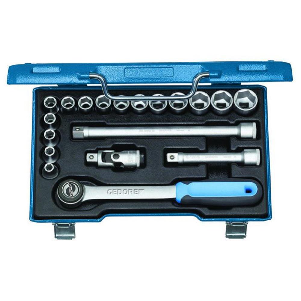 Socket wrench set - drive 1/2 "- 19-piece - 6- / 12-edge UD profile - 8 to 24 mm