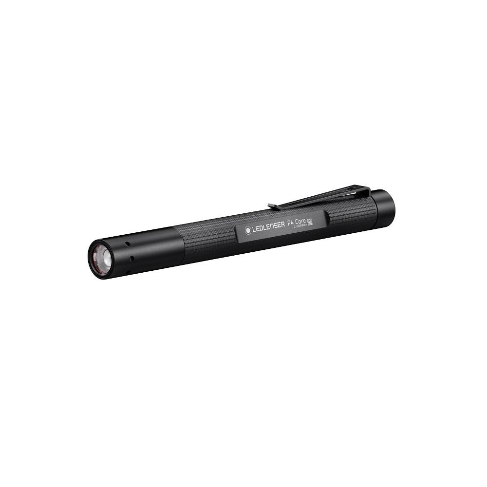 Lampe de poche stylo à LED - Ledlenser® P4 Core - Distance d'éclairage 25 à  90 m - Autonomie 5 à 20 h - Couleur noir