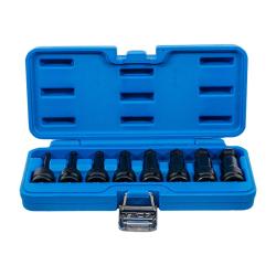 Kraft bit insert set - 8 pieces - drive square drive 12.5 mm (1/2") - hexagon socket with ball head 6 to 19 mm - length 75 mm
