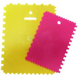 Plastic notched trowel set - 2 pieces - 160 x 3 x 243 mm