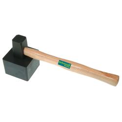 Plattenlegerhammer - Gummiaufsatz eckig - Gewicht 1500 g - Holzstiel
